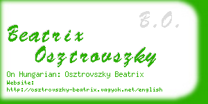 beatrix osztrovszky business card